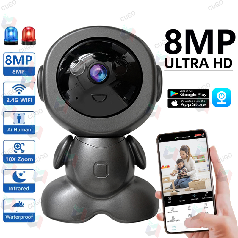 Home Security Images - 8MP WLAN Überwachungsroboter-Kamera PTZ Sicherheits-Babyphone Zwei-Wege-Audio