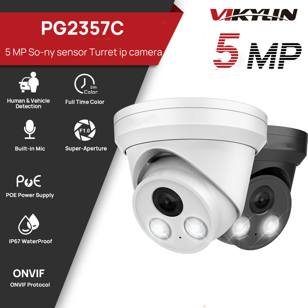 Home Security Lights Outdoors - VIKYLIN 5MP Vollfarbige Nachtsicht-IP-Kamera mit Sony-Sensor,