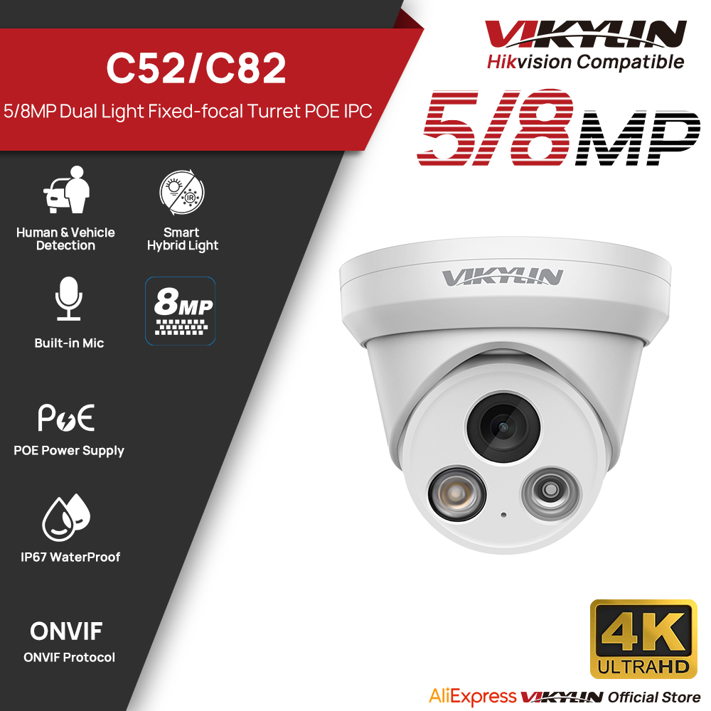 Home Security Lights Outdoors - VIKYLIN 5/8MP 4K IP-Kamera mit Dual-Licht,