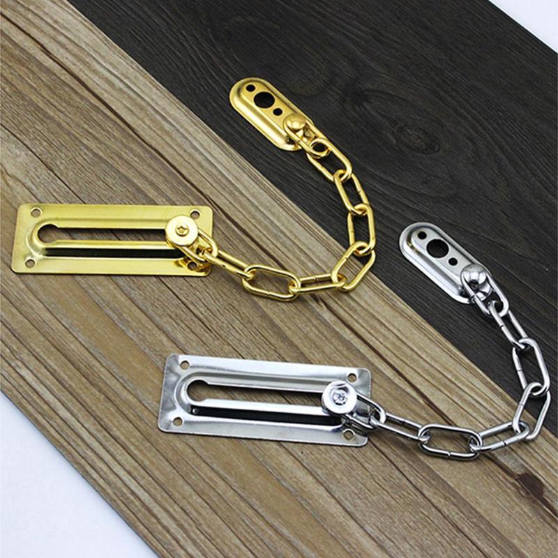 Door Chain Guard - Edelstahl-Türsicherheitskette, Sicherheitsbolzen, Schrankverschluss, DIY-Heimwerkzeuge, Gold, Silber