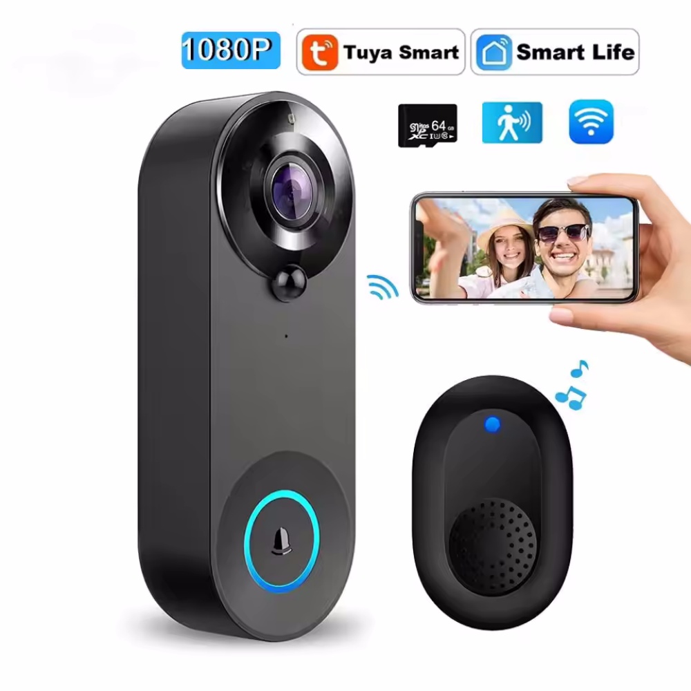 Home Security No Wifi Needed - Tuya 1080P Drahtlose WIFI Türklingel Video