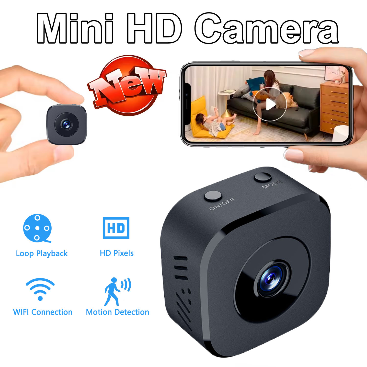 Home Security No Wifi Needed - Überwachungskamera 4K Mini Vollfarbe Nachtsicht High