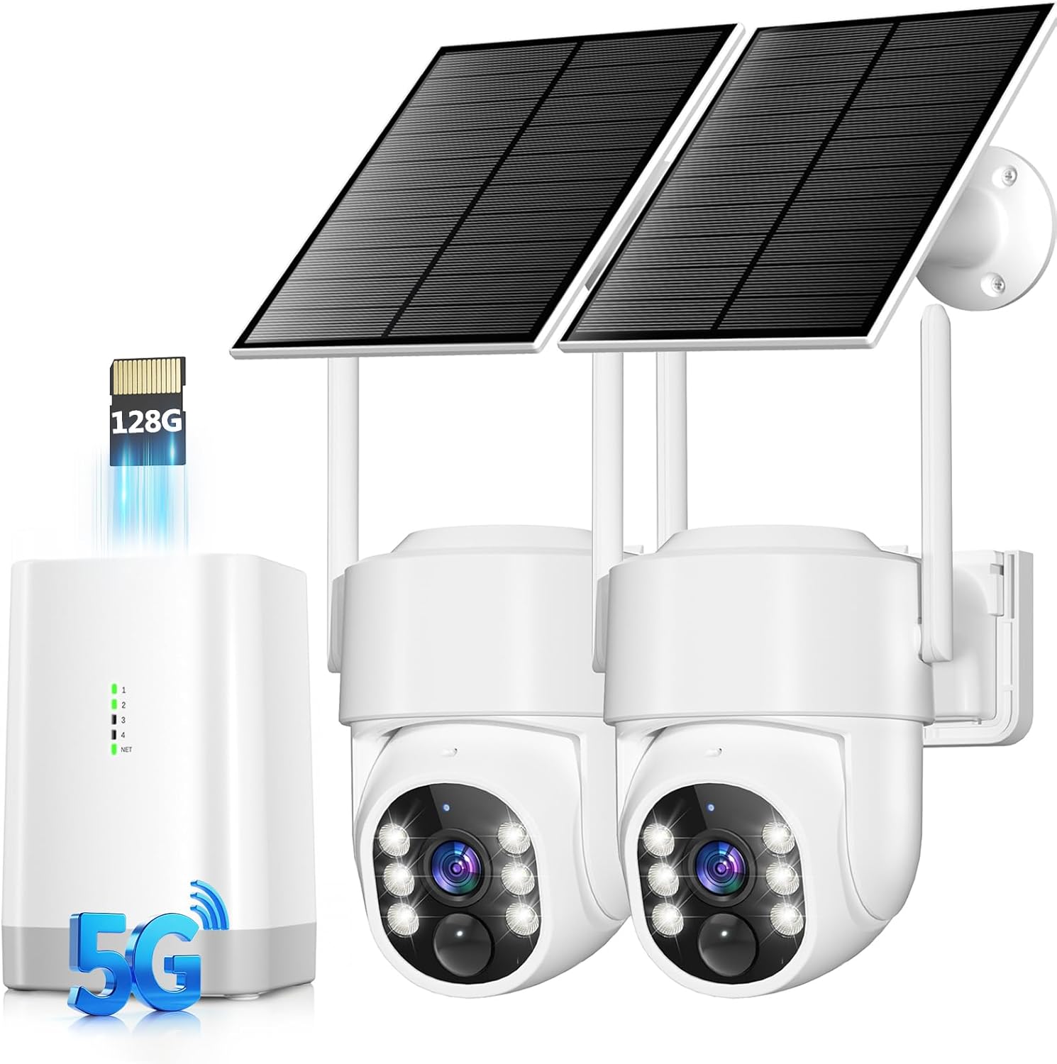 Home Security No Subscription - Solarbetriebene Kabellose Außen-Sicherheitskameras mit 360°-Ansicht °
