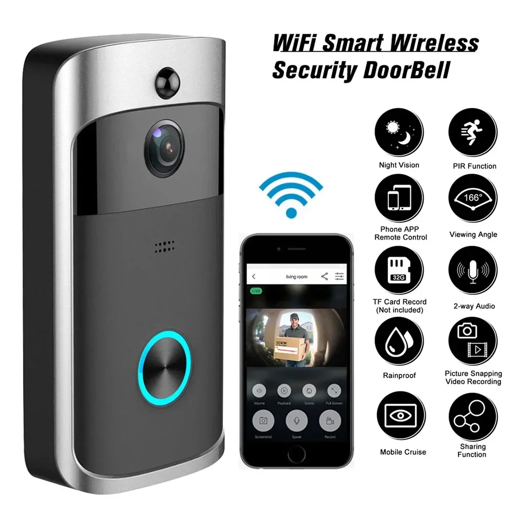 Home Security No Wifi Needed - 720P HD Smart Home WLAN-Türklingel-Kamera Sicherheits-Video-Gegensprechanlage