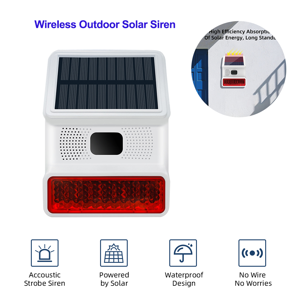 Home Security Lights Outdoors - TAIBOAN 433 MHZ Drahtlose Solar Sound