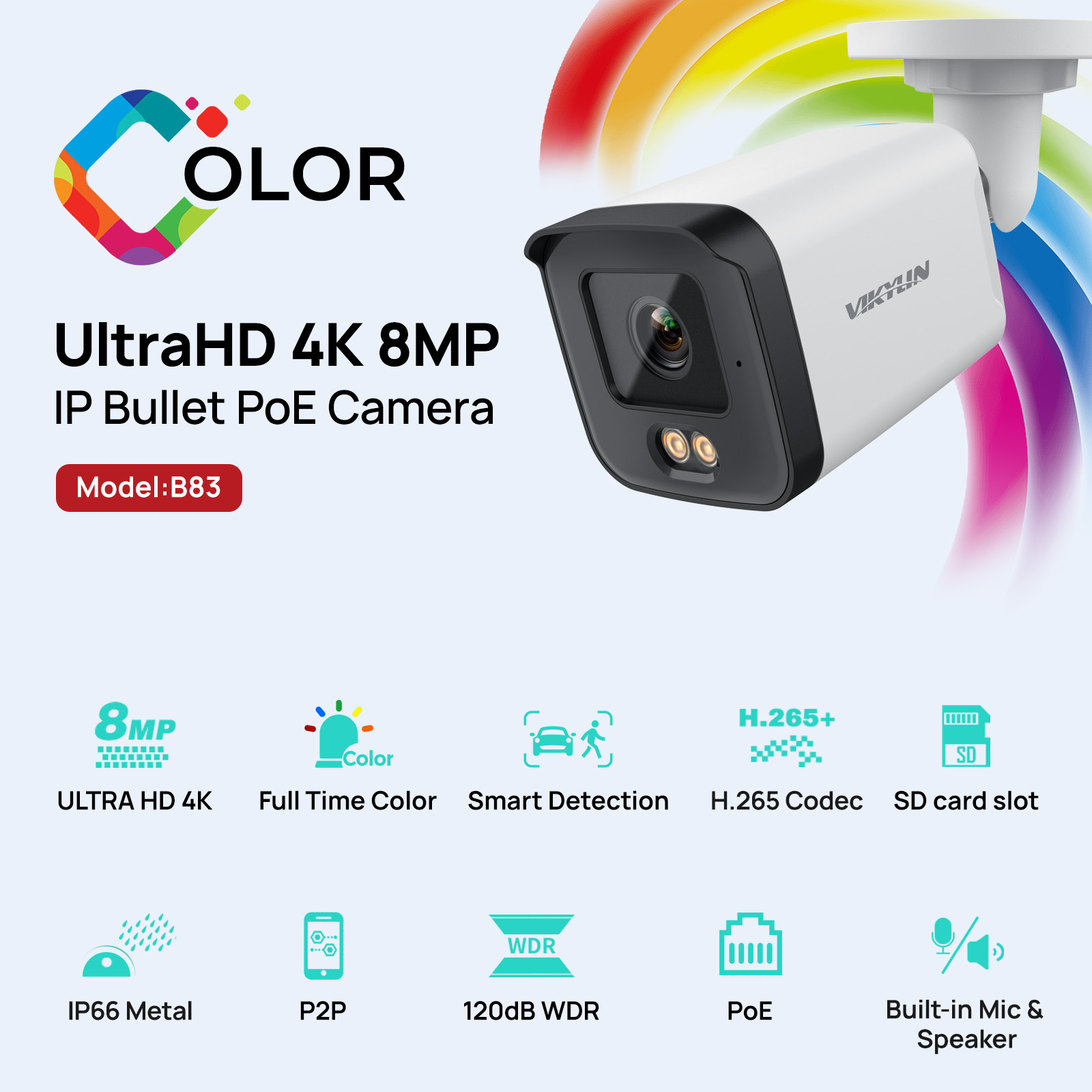 Home Security Images - VIKYLIN Full Colo 8MP HD IP-Sicherheitskamera,