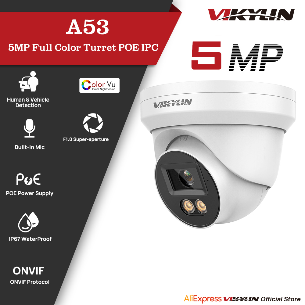 Home Security Images - VIKYLIN 5MP IP-Sicherheitskamera mit Vollfarb-Audio, PoE,