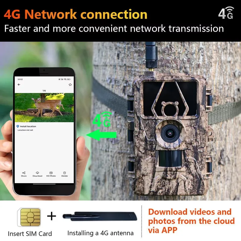Home Security Images - 8K-Video, 60MP-Bilder, Nachtsicht, Bewegungsaktiviert, Wasserdichte Wildtierkamera