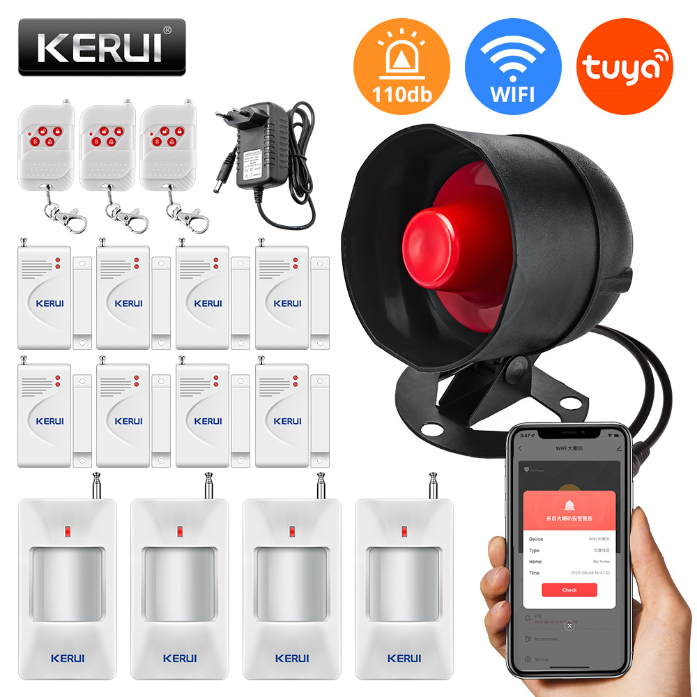 Home Security System Installation - Kerui Tuya Wifi laut Lautsprecher High