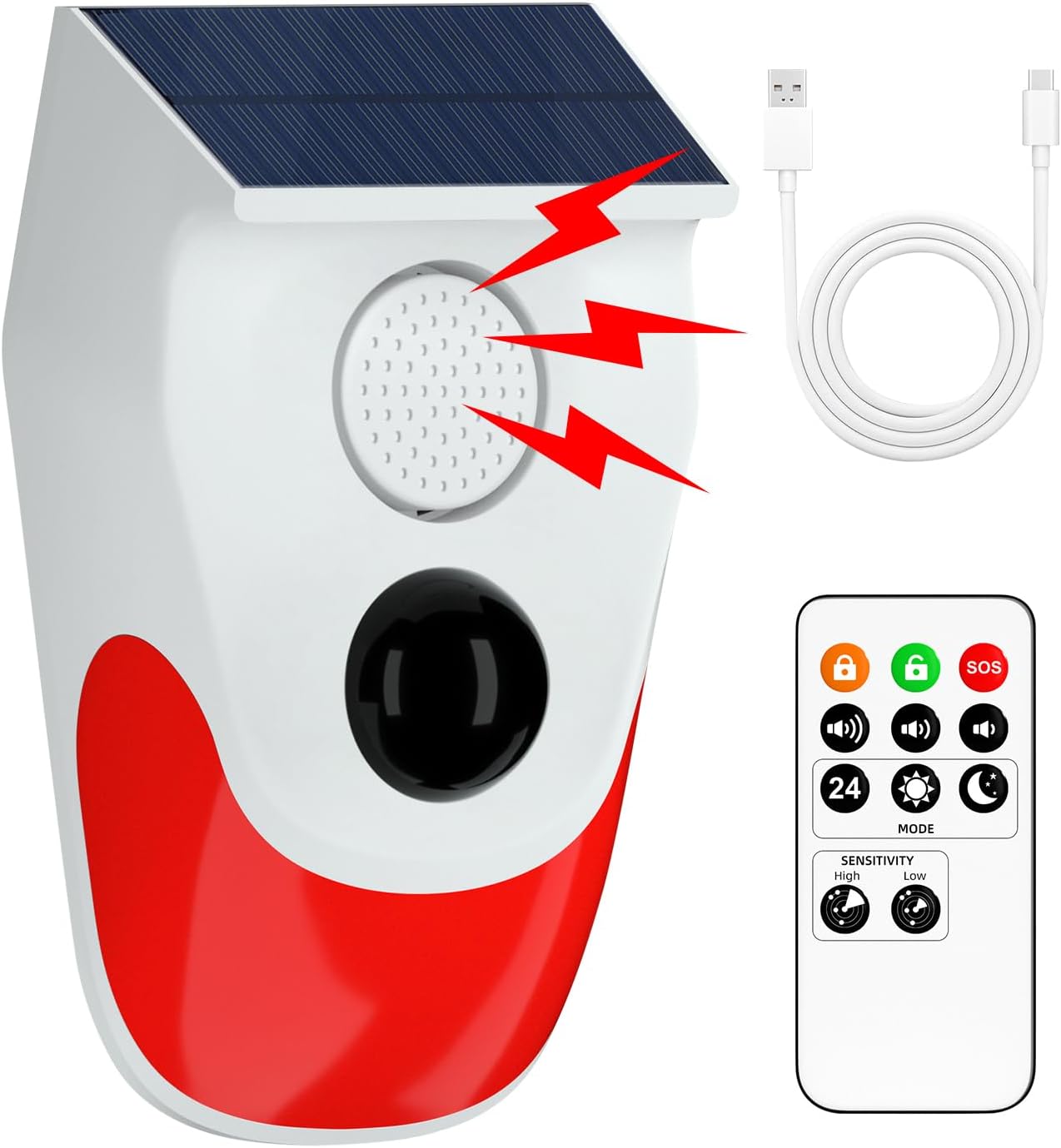 Solar-Bewegungsmelder-Alarm fü – Home Security Lights Outdoors Bewertung und Preis