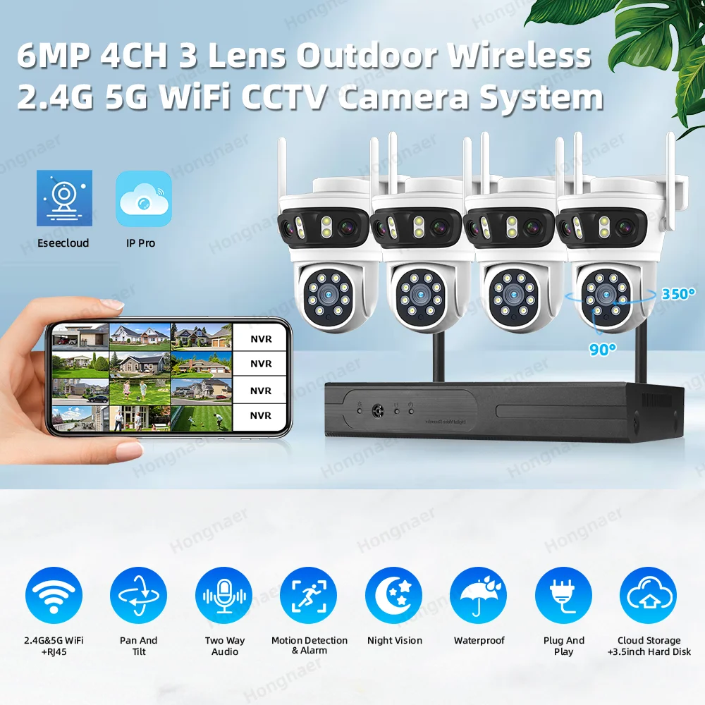 2026 Hongnaer 6MP 4CH 3-Linsen – Home Security And Cameras Bewertung und Preis