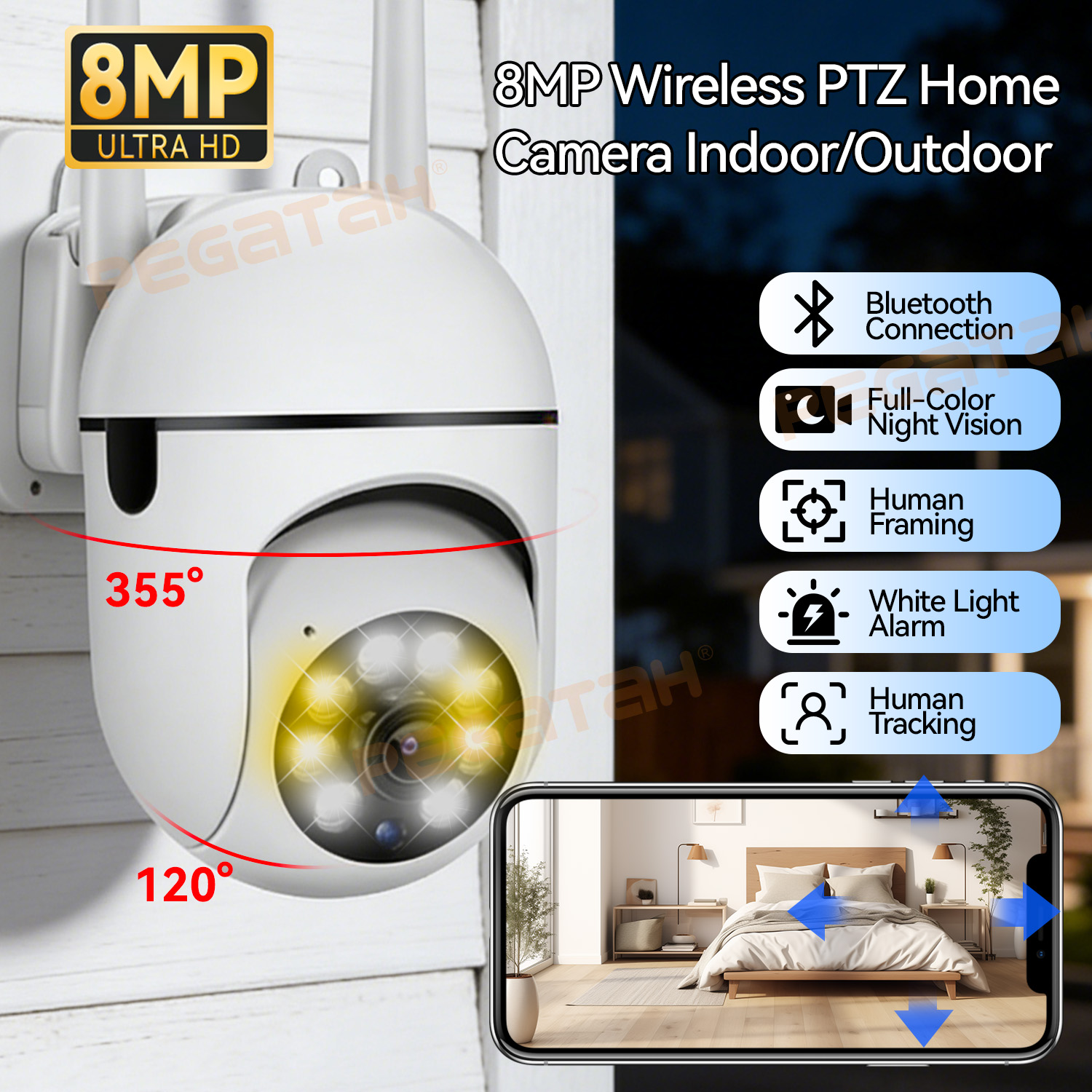 8MP 2,4G Wifi IP CCTV Kamera F – Home Security Lights Outdoors Bewertung und Preis